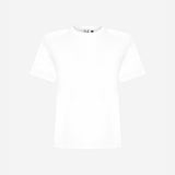 Alicia - Tshirt With Shoulder Pads in White