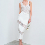 Anisa - Midi Skirt with Hand-Embroidered Lace Details