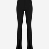 Canis - Trousers With Front Slit in Black