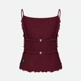 Cassie Open-Back Sequin Top in Burgundy Sequin