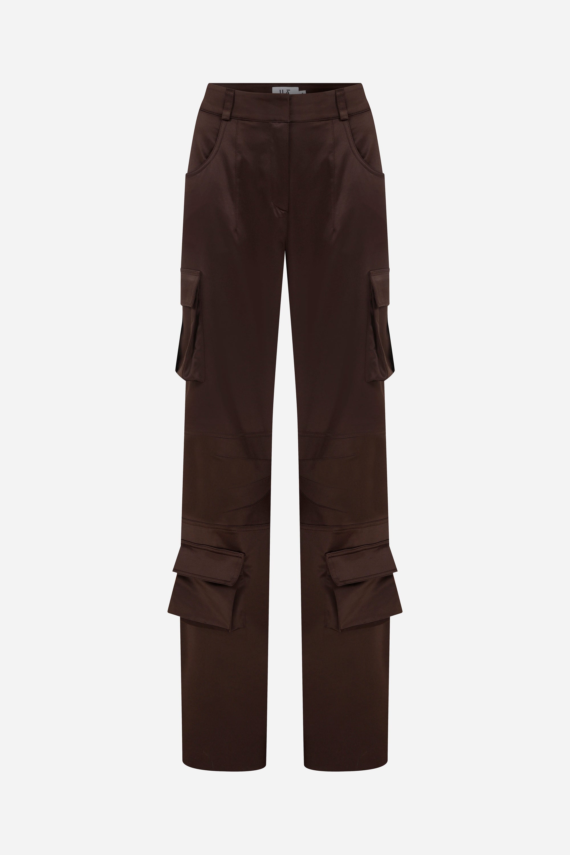 Darmy - Satin Cotton Cargo Trousers