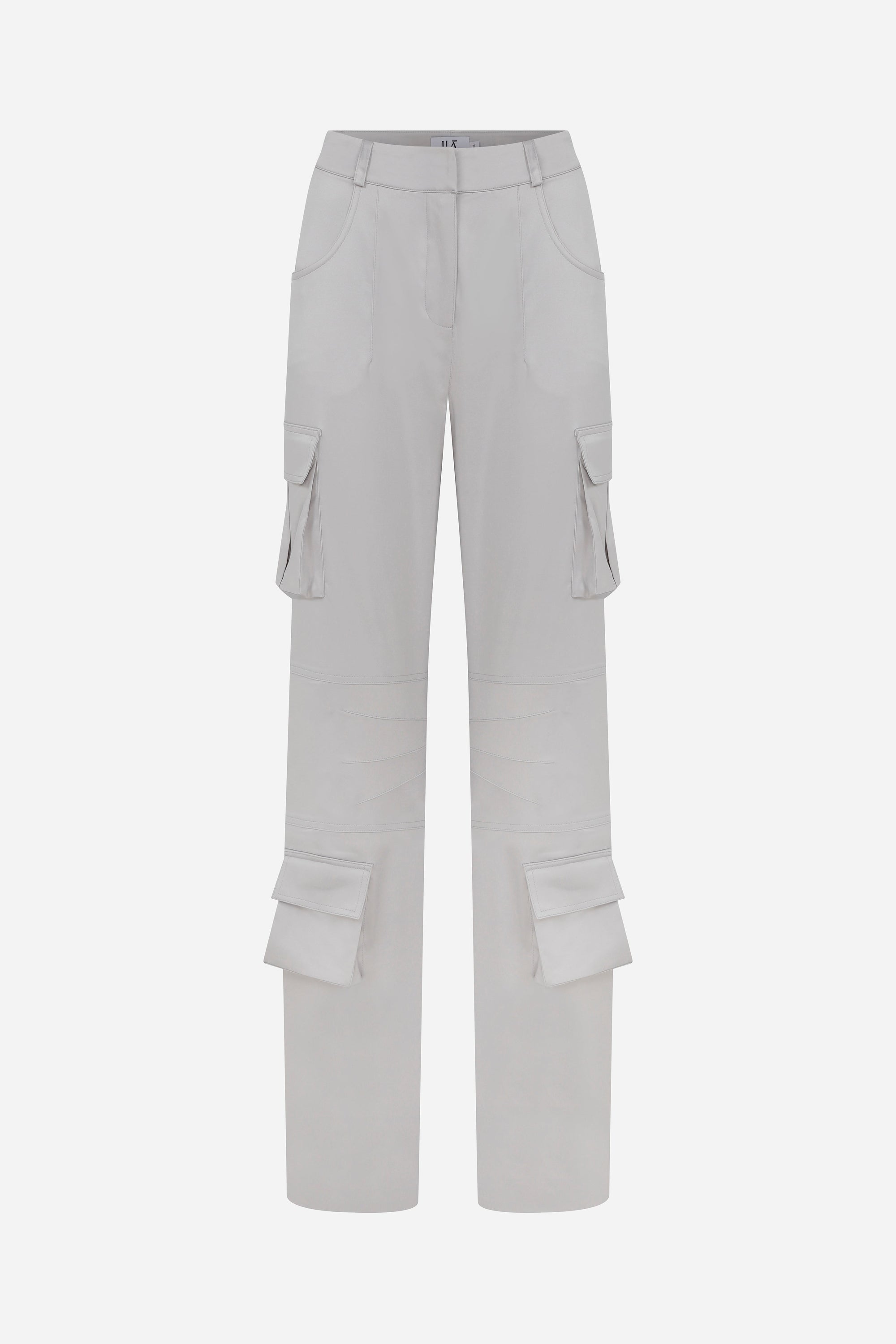 Darmy - Satin Cotton Cargo Trousers