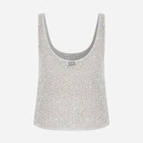 Lend-U-Neck Sequin Tank Top in White