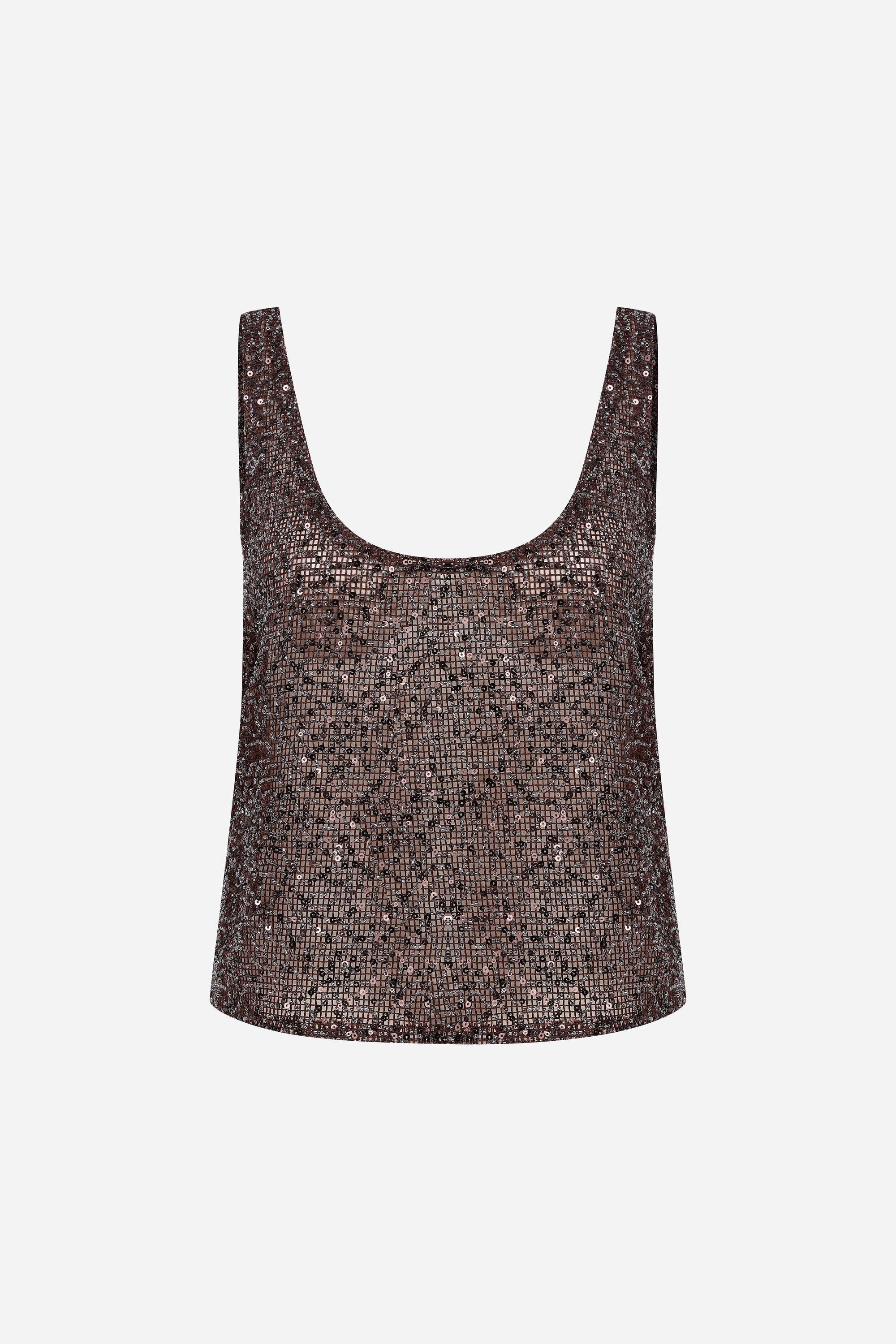 Lend - U Neck Sequin Tank Top