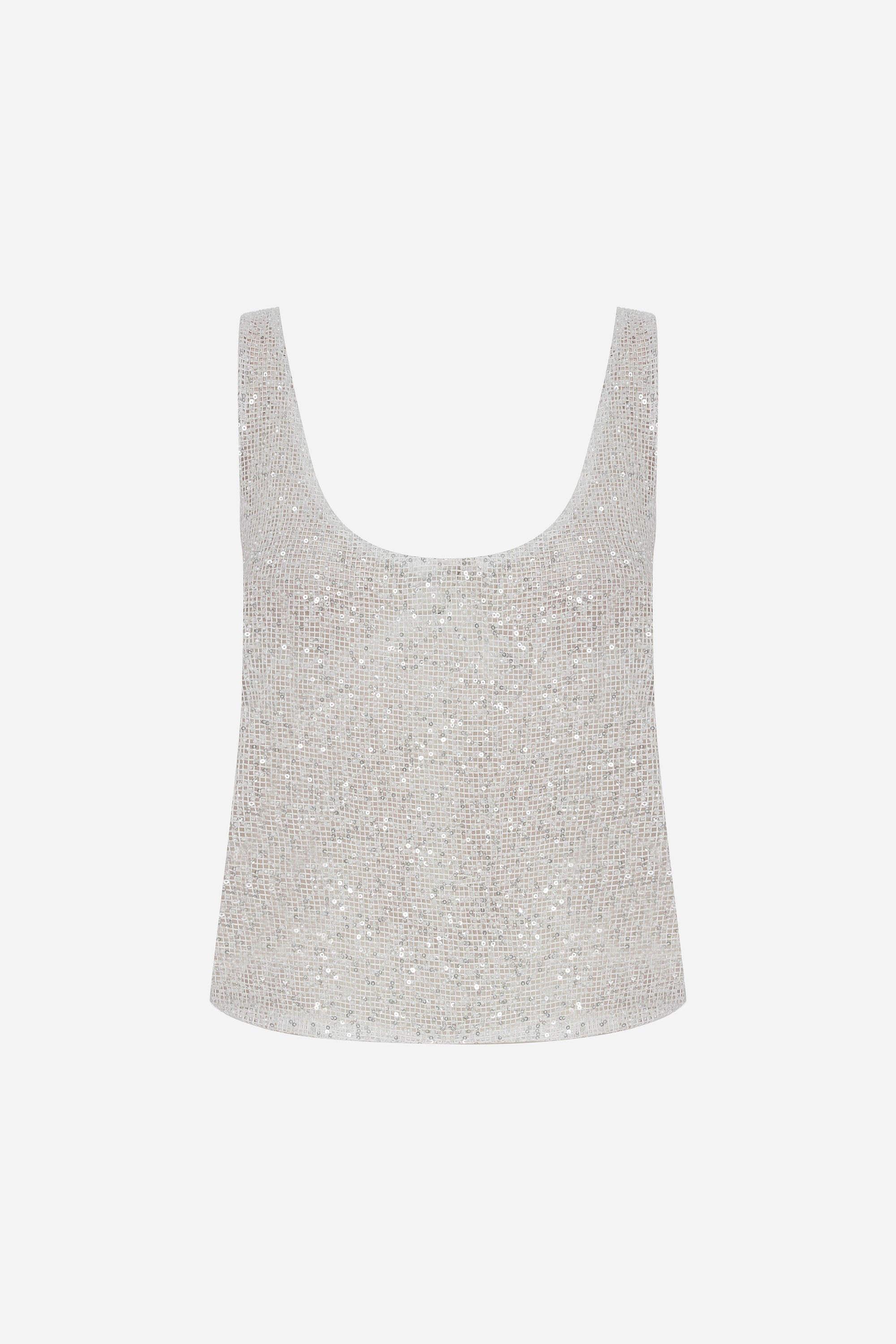 Lend - U Neck Sequin Tank Top