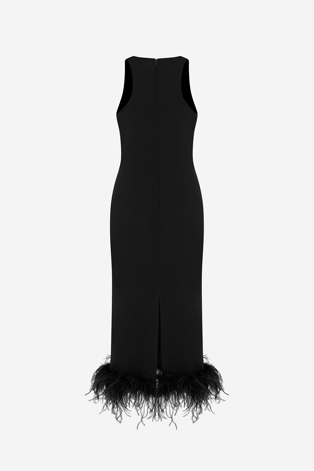 Puri - Midi Dress with Feather Trim