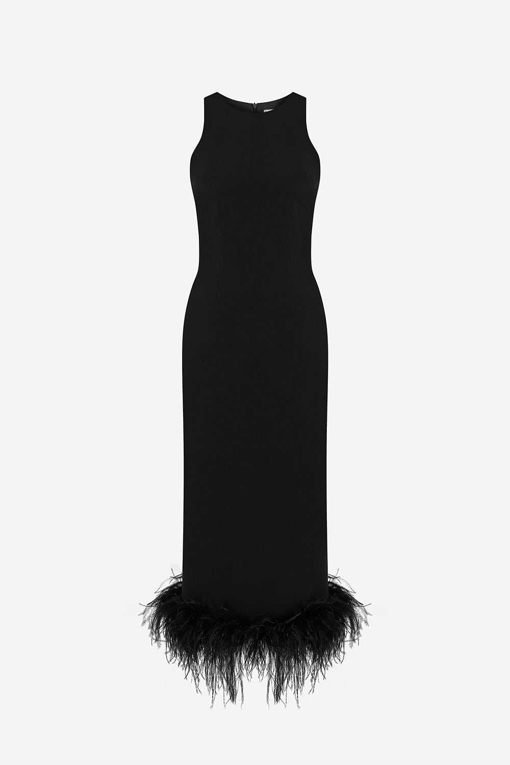 Puri - Midi Dress with Feather Trim