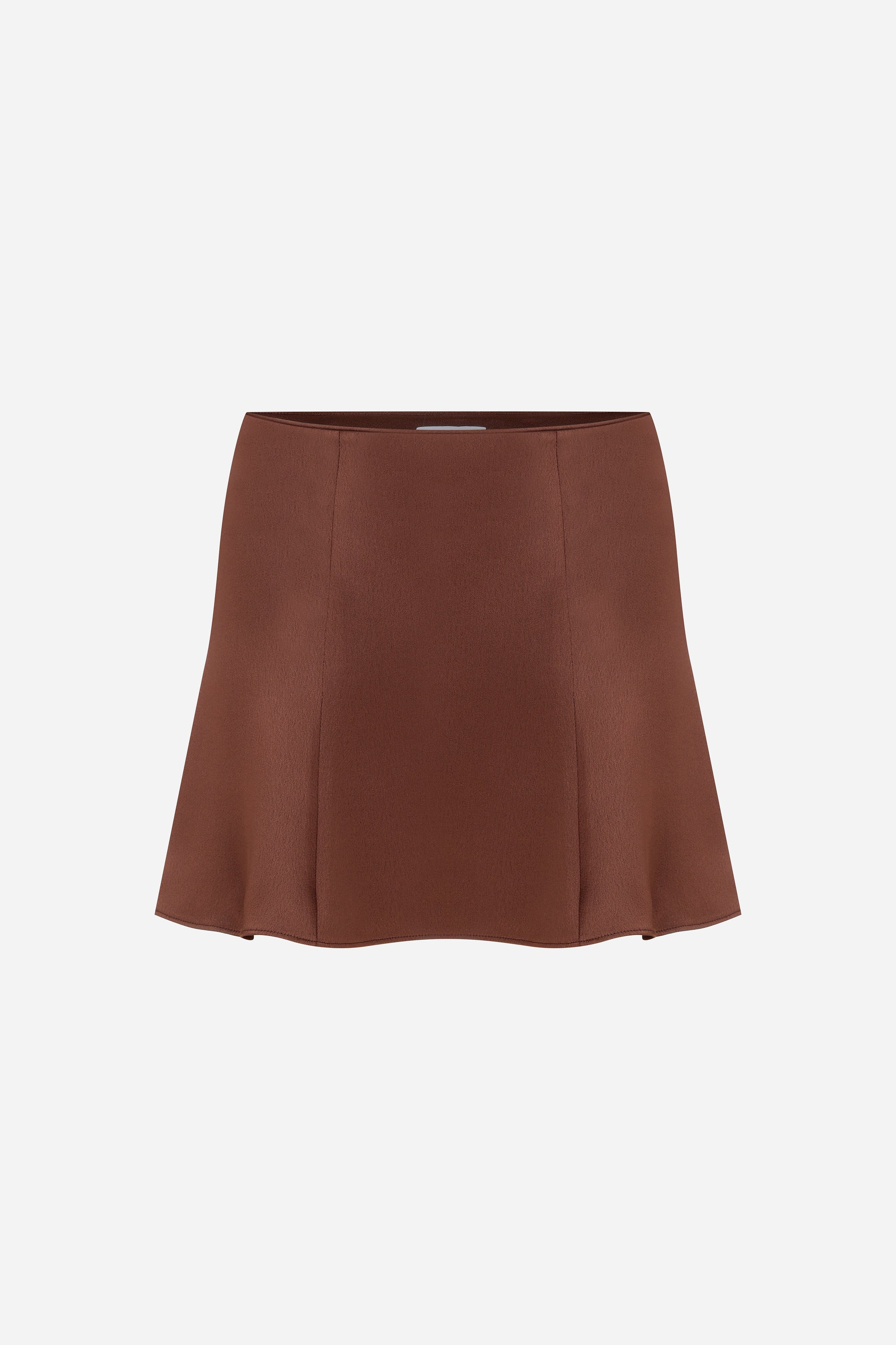 Sina - Satin Mini Skirt with Zipper in Front