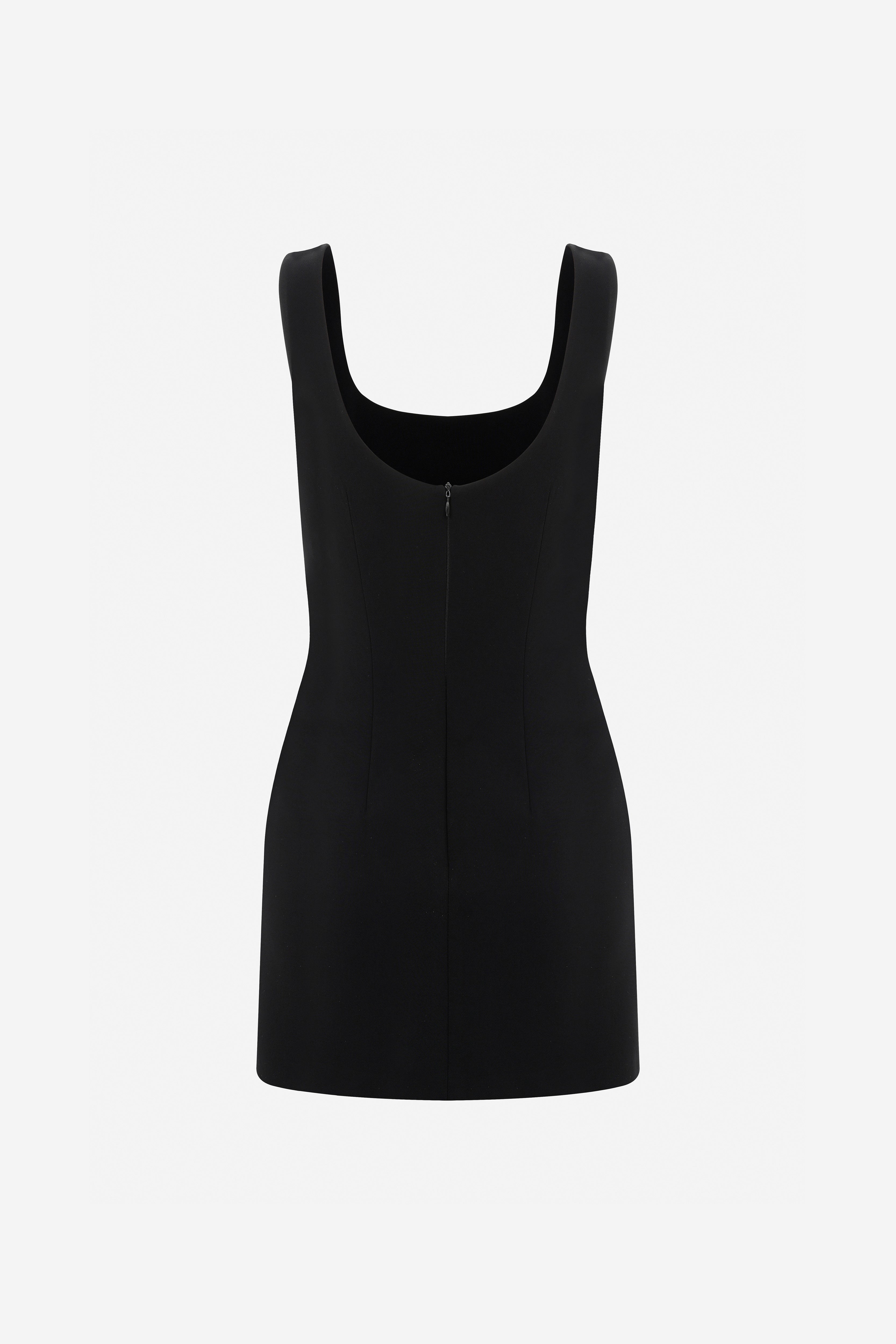 Isadora - U Neck Mini Dress With Front Slit