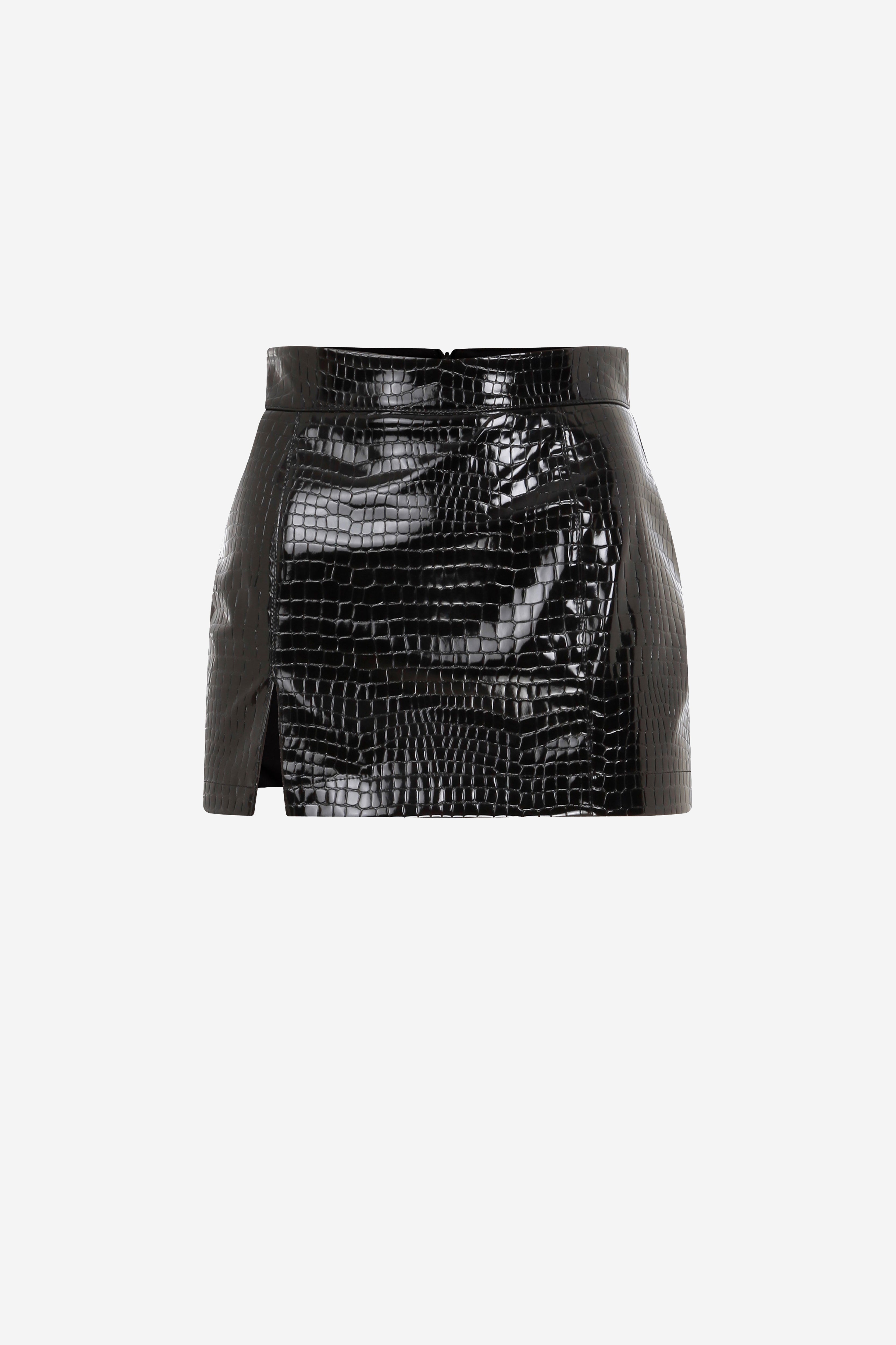 Nora - Croco Mini Skirt